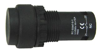 Pushbutton Monobloc Raised Black 1 N/O 1 N/C