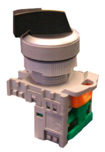 Selector Switch 3 position Long Green 2 N/O