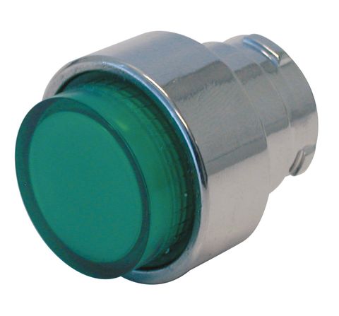 Pushbutton Illuminated Extruded Green