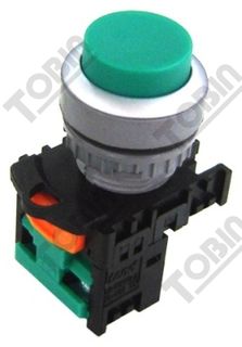 Pushbutton Raised Green C/W 1 N/O