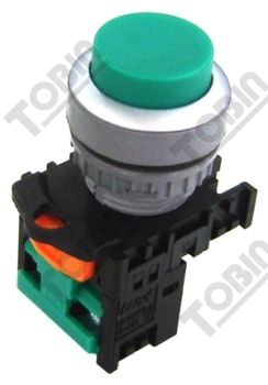Pushbutton Raised Green C/W 1 N/O