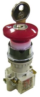 Emergency Stop 40mm Key Operated 1N/O 1N/C