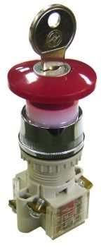 Emergency Stop 40mm Key Operated 1N/O 1N/C