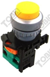Pushbutton Raised Latching Amber 1N/O Contact