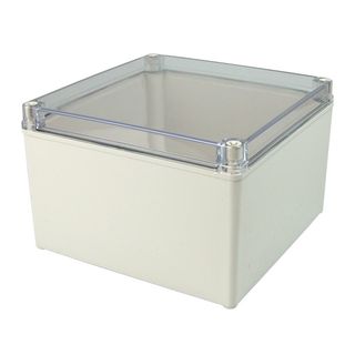 Enclosure ABS Grey Body Clear Screw Lid 150x200x75