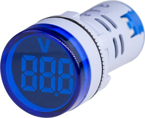 Voltmeter 22mm 0-60VDC Blue