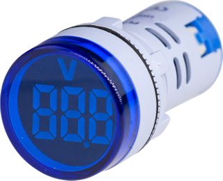 Voltmeter 22mm 0-500VAC Blue