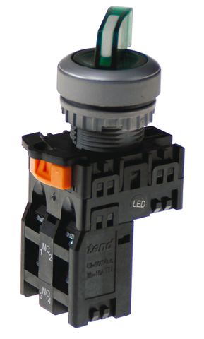 Selector Switch 3 position Long Black 2 N/O
