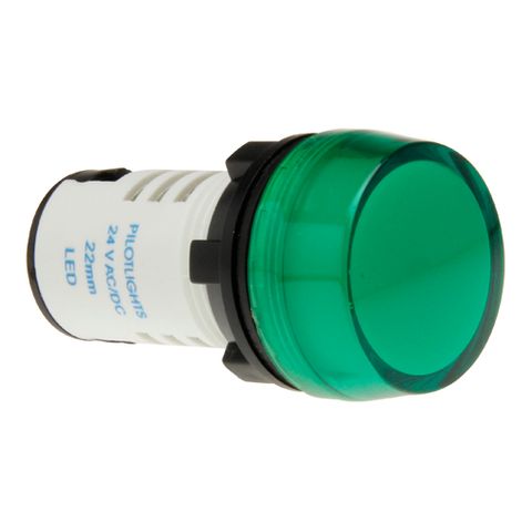 Pilot Light 22mm LED 240V AC Green