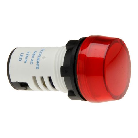 Pilot Light 22mm LED 240V AC Red