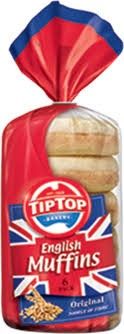 6x400gm TIP TOP ENGLISH MUFFINS(6)