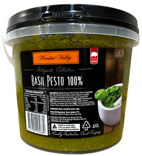 1kg WOMBAT 100% BASIL PESTO