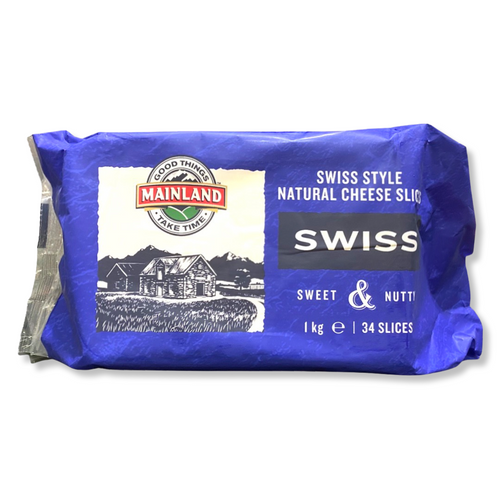 1kg MAINLAND SWISS CHEESE SLICES