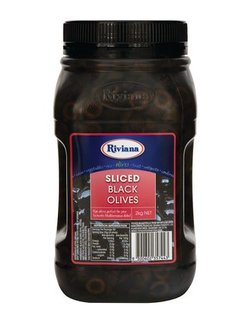 2kg RIV SLICED BLACK OLIVES