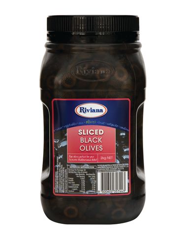 2kg RIV SLICED BLACK OLIVES