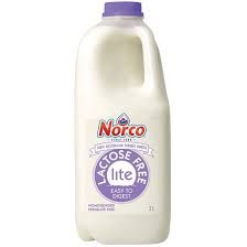 2lt NORCO LACTOSE FREE LITE WHITE MILK