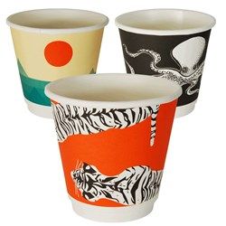 25 8oz DOUBLE WALL GALLERY COFFEE CUPS