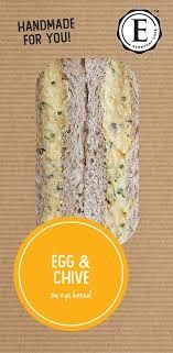 12x170gm EDC EGG CHIVES ON RYE SANDWICH