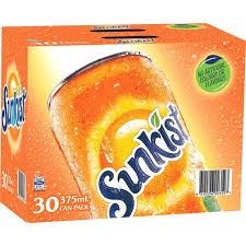 30x375ml SUNKIST ORANGE SOFT DRINK