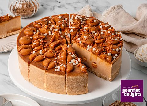 16 PRIESTLEYS CARAMEL SWIRL CHEESECAKE