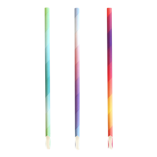 240 4ply PAPER SPOON STRAWS MIXED COLOUR