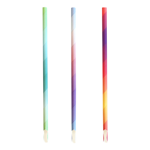 240 4ply PAPER SPOON STRAWS MIXED COLOUR