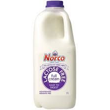 2lt NORCO LACTOSE FREE FULL CREAM MILK