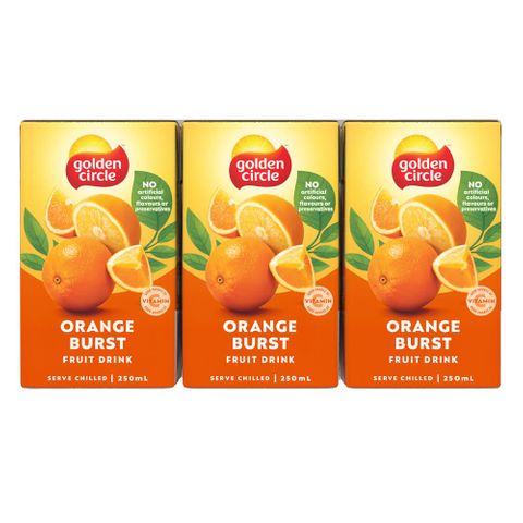 24x250ml GOLDEN CIRCLE ORANGE FRUIT DRIN