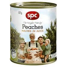 825g SPC PEACH HALVES IN NAT JUICE