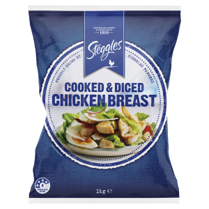 1kg STEGGLES COOKED DICED BREAST MEAT