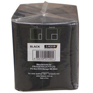 250'S COCKTAIL NAPKINS BLACK QTR FOLD
