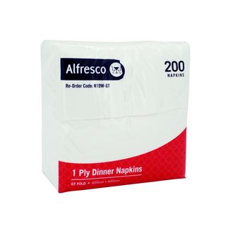 100 CA 2ply WHITE DINNER NAPKINS