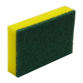 10pkt 15cmX10cm GREEN YELLOW SCOUR SPONG