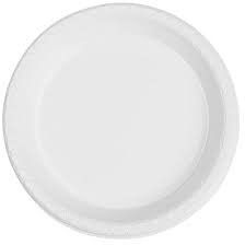 50 WHITE PP 7inc GOURMET ROUND PLATES