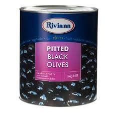 3kg RIVIANA PITTED BLACK OLIVES