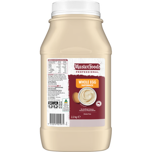 2.2kg MASTERFOODS WHOLE EGG MAYONNAISE