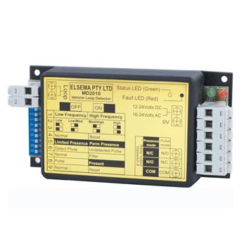 ELSEMA, Inductive loop detector, For single motor, 1 x relay output, Medium sensitivity, Controls automatic doors or gates when a vehicle is present, 12 - 24V DC/16 - 24V AC