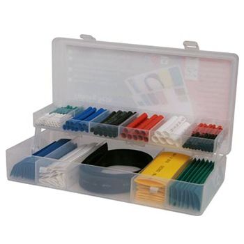 NETDIGITAL, Heat shrink tubing pack, 171 piece, Assorted Colours, Assorted Lengths & Diameters, 2:1 shrink ratio, comes in carry case