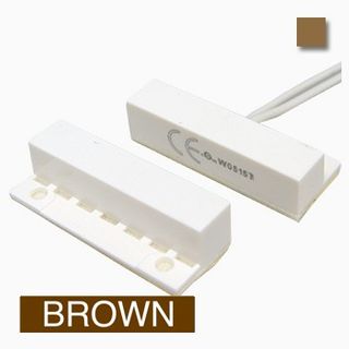 TAG, Reed switch (magnetic contact), Mini self adhesive, Flange Surface mount, Brown, N/C, 3.2" (33.6mm) length, 0.5" (13mm) width, 3" (7.50mm) height, 1" (25.4mm) gap, 18" (457.2mm) leads