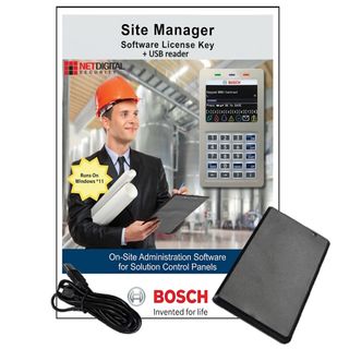 BOSCH, Site Manager Software, includes USB reader, End user software to control Solution 6000, Interactive control of doors & outputs, Requires CM751B, not CP737B