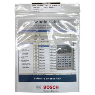 BOSCH, Solution Link, RAS programming software licence x 3. Software available via Download, suits Solution 6000, 6000-IP, 144, 64, 16+, 16i panels.