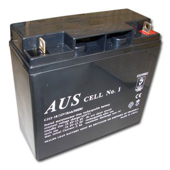 BATTERY, 12 Volt 18AH sealed lead acid, Dimensions (not inc. terminals) 180(W)mm x 76(D)mm x 166(H)mm,