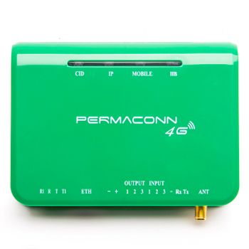 PERMACONN, IP communicator, (Optus & Telstra 4G), Dual SIM + IP comms, 3 inputs + 3 outputs, 8 - 15V DC, 0.19A (max)/13.8V DC