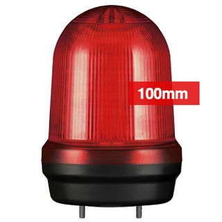 QLIGHT, MFL Series LED signal light, 100mm, RED colour, Four modes (Steady/Flashing/Strobing/Simulated Revolving), IP65, Built-in 80dB Max sounder, 3 bolt mounting, Optional mounts,
