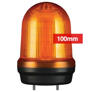 QLIGHT, MFL Series LED signal light, 100mm, AMBER colour, Four modes (Steady/Flashing/Strobing/Simulated Revolving), IP65, Built-in 80dB Max sounder, 3 bolt mounting, Optional mounts,