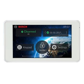 BOSCH, Solution Series 5" Touch Screen, Graphic LCD, White, Touch to arm feature, Suits Solution 2000 & 3000 panels, 145 x 80 x 14mm