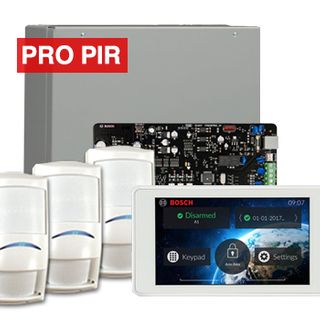 BOSCH, Solution 3000, Alarm kit, Includes ICP-SOL3-P panel, IUI-SOL-TS5 5" Touch screen, 3x ISC-PPR1-W16 PIR detectors,