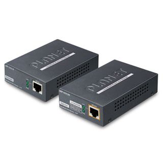 PLANET, POE Ethernet Extender over CAT5/CAT6, POE IEEE 802.3at, 10/100 Mbps Fast Ethernet Full Duplex, 18W/30Mbps @ 500m, TX/RX kit. Requires POE IN or PWR-60-48 PSU.