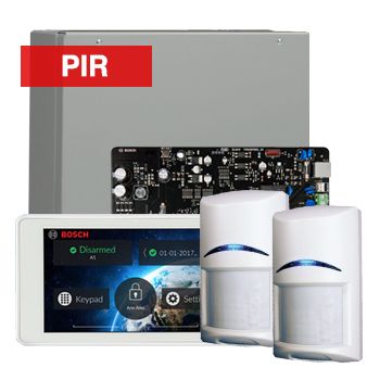 BOSCH, Solution 2000, Alarm kit, Includes ICP-SOL2-P panel, 5" Touchscreen keypad, 2x ISC-BPR2-W12 PIR detectors