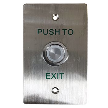 NETDIGITAL, Switch plate "Touch to Exit" Sensor Plate, Wall, Stainless Steel, Stainless steel illuminated Piezo sensor, Plate 70mm x 115mm, Sensor 20mm Diameter, IP68, N/O contacts, 12V DC
